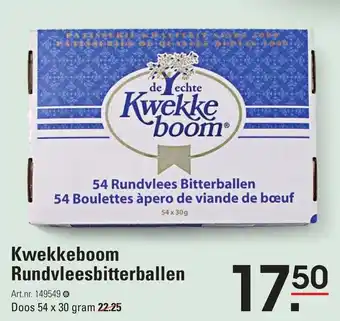 Sligro Kwekkeboom Rundvleesbitterballen Doos 54 x 30 gram aanbieding