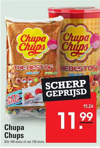 Sligro Chupa Chups Silo 100 stuks of zak 120 stuks aanbieding