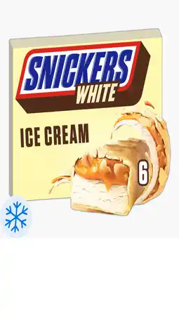 Flink Snickers ijs wit 6 st. aanbieding