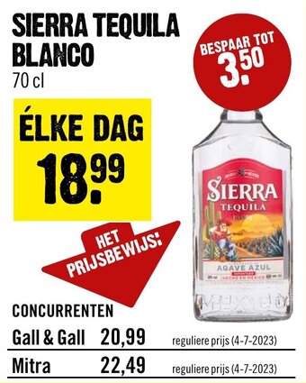 Dirck 3 SIERRA TEQUILA BLANCO 70 cl aanbieding