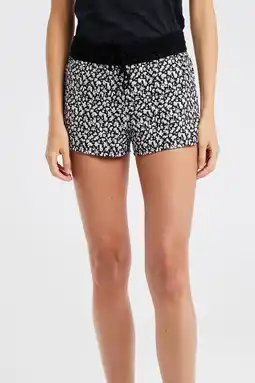 Wehkamp Protest gebloemde straight fit short prtflowery zwart/ecru/lichtblauw aanbieding