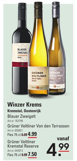 Sligro Winzer Krems Kremstal, Oostenrijk aanbieding