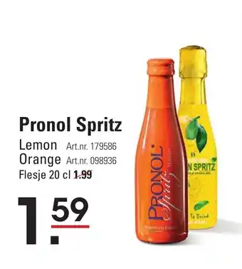 Sligro Pronol Spritz Lemon Art.nr. 179586 Orange Art.nr. 098936 Flesje 20 cl aanbieding