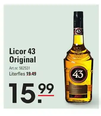 Sligro Licor 43 Original Art.nr. 562531 Literfles aanbieding