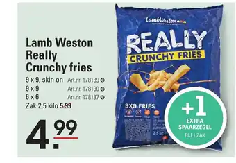 De Kweker Lamb Weston Really Crunchy fries Zak 2,5 kilo aanbieding