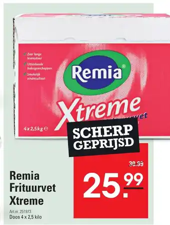 De Kweker Remia Frituurvet Xtreme Art.nr. 251973 Doos 4 x 2,5 kilo aanbieding