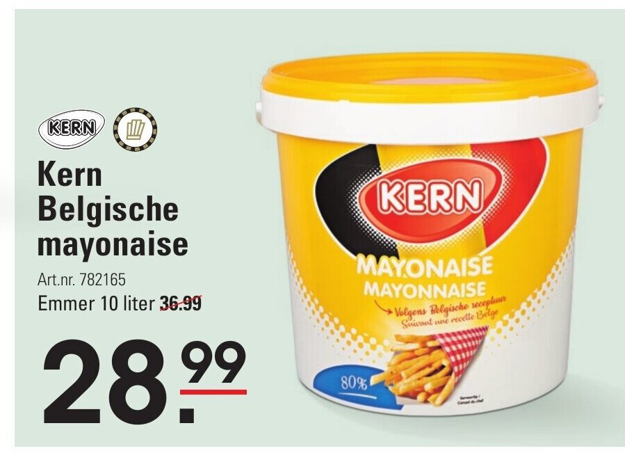 Kern Belgische mayonaise Art.nr. 782165 Emmer 10 liter aanbieding bij