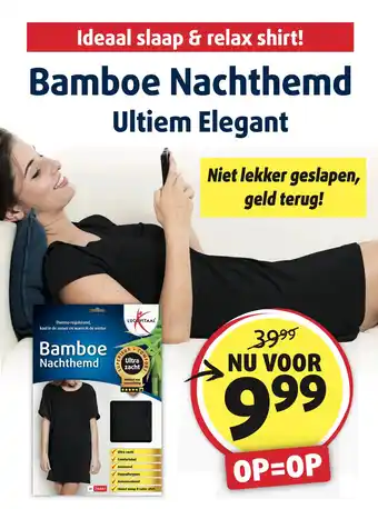 Lucovitaal Bamboe nachthemd ultiem elegant aanbieding