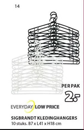 Jysk Sigbrandt kledinghangers aanbieding