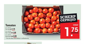 De Kweker Tomaten Per kilo 2.25 1.75 aanbieding