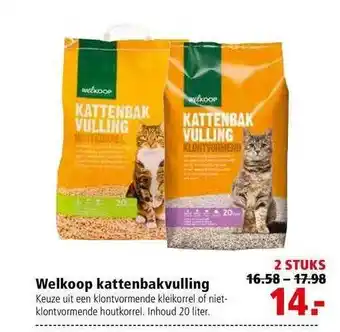 Welkoop Welkoop Kattenbakvulling 20liter aanbieding