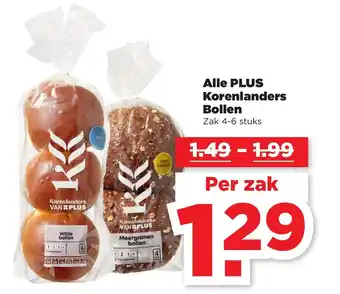 PLUS Alle PLUS Korenlanders Bollen 4-6 st aanbieding