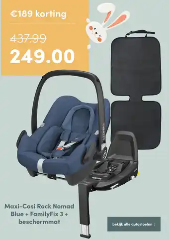 Baby & Tiener Maxi-Cosi Rock Nomad Blue + FamilyFix 3 + beschermmat aanbieding