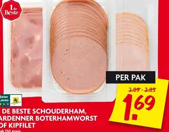 Dekamarkt Schouderham, ardenner, boterhamworst of kipfilet 150 gram aanbieding