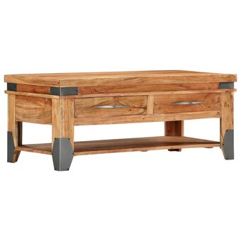fonQ Vidaxl salontafel 110x52x45 cm massief acaciahout aanbieding