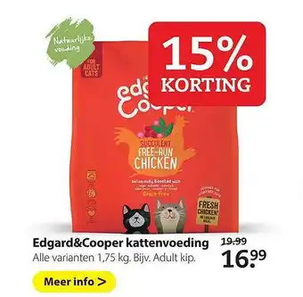 Pets Place Edgard&Cooper Kattenvoeding 15% Korting 1.7kg aanbieding