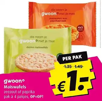 Boni Gwoon maïswafels aanbieding