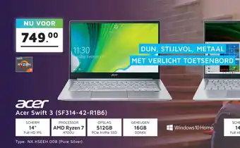 Digitotaal ACER Swift 3 SF314-42-R1B6 NX.HSEEH.008 aanbieding