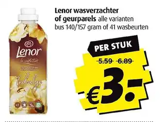 Boni Lenor wasverzachter of geurparels alle varianten aanbieding