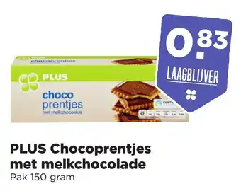 PLUS PLUS Chocoprentjes met melkchocolade 150 gr aanbieding