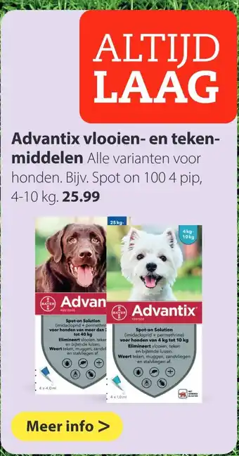 Pets Place Advantix vlooien- en teken middelen aanbieding