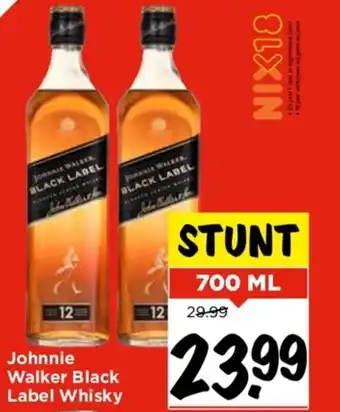 Vomar Voordeelmarkt Johnnie Walker Black Label Whisky 700ml aanbieding