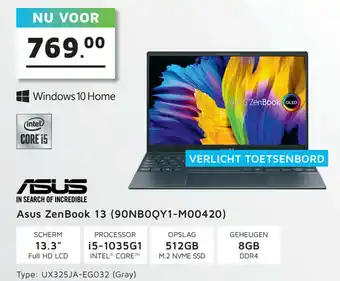 Digitotaal Asus Zenbook 13 90NB0QY1-M00420 | UX325JA-EG032 aanbieding