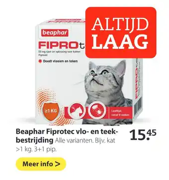 Pets Place Beaphar Fiprotec vlo- en teek- bestrijding aanbieding