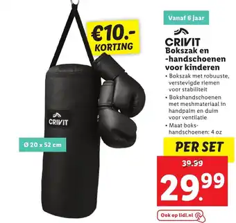 Lidl CRIVIT Bokszak en -handschoenen voor kinderen aanbieding