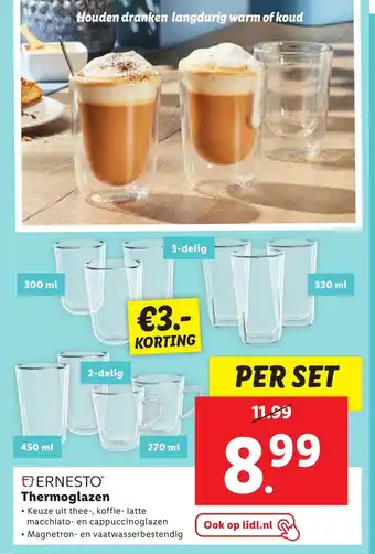 Lidl ERNESTOⓇ Thermoglazen PER SET aanbieding