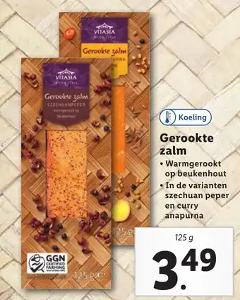 Lidl Gerookte zalm 125g aanbieding