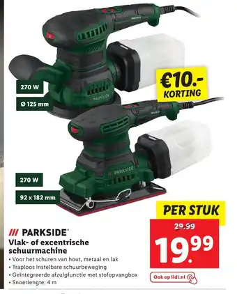 Lidl PARKSIDE Vlak- of excentrische schuurmachine aanbieding