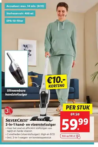 Lidl SILVERCRESTⓇ 2-in-1 hand- en vloerstofzuiger aanbieding