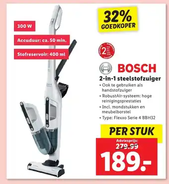 Lidl BOSCH 2-in-1 steelstofzuiger aanbieding