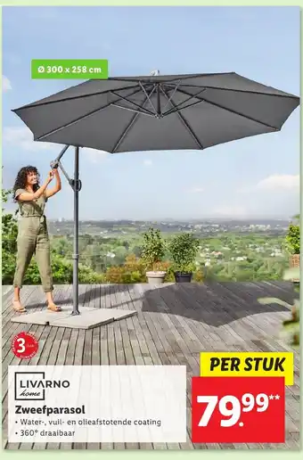 Lidl LIVARNO home Zweefparasol aanbieding