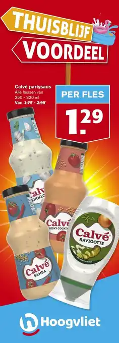 Hoogvliet Calvé partysaus Alle flessen van 250 - 320 ml aanbieding