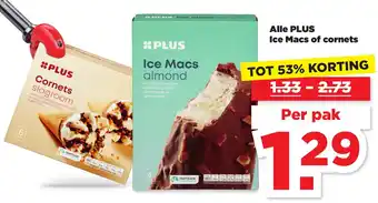 PLUS PLUS Ice Macs of cornets assortiment aanbieding