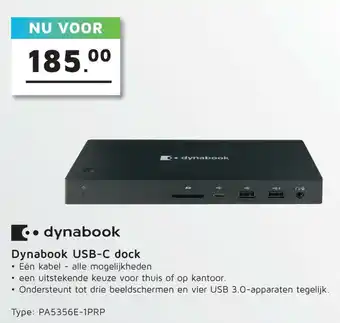 Digitotaal Dynabook USB-C dock | PA5356E-1PRP aanbieding