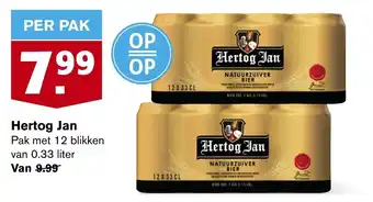 Hoogvliet Hertog Jan Pak met 12 blikken van 0.33 liter aanbieding