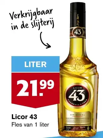 Hoogvliet Licor 43 Fles van 1 liter aanbieding