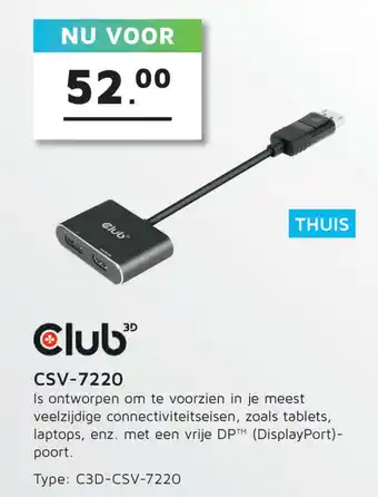 Digitotaal Club CSV-7220 | C3D-CSV-7220 aanbieding