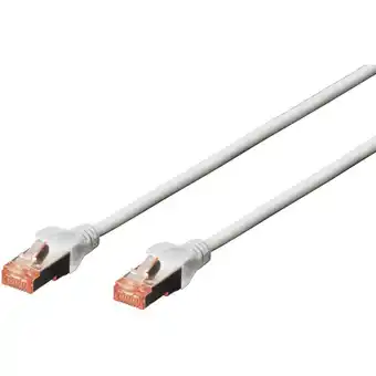 Conrad Digitus dk-1644-050 rj45 netwerkkabel, patchkabel cat 6 s/ftp 5.00 m grijs halogeenvrij, verdraaide paren, snagless, vlambest aanbieding