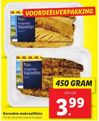 Lidl Gerookte makreelfilets 450 gram aanbieding