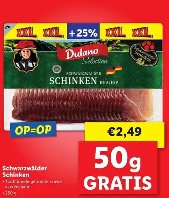 Lidl Schwarzwalder Schinken 250g aanbieding