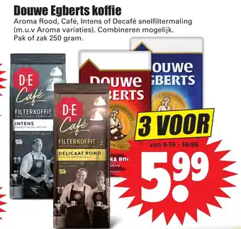 Dirk Douwe Egberts koffie 250 gram aanbieding