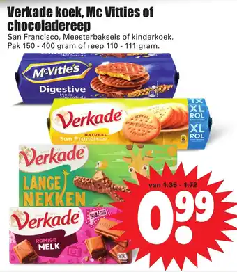 Dirk Verkade koek, Mc Vitties of chocoladereep aanbieding