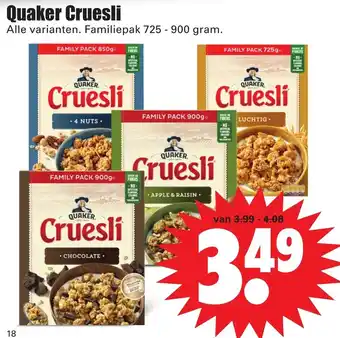 Dirk Quaker Cruesli 725-900 gram aanbieding