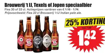 Dirk Brouwerij 't Ij, Texels of Jopen speciaalbier aanbieding