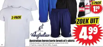 Dirk Australian heren korte broek of t-shirts m tm xxl aanbieding