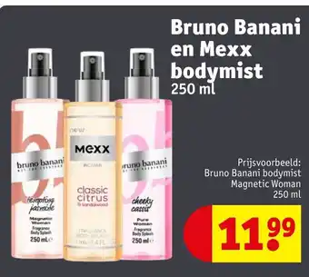 Kruidvat Bruno Banani en Mexx bodymist 250ml aanbieding